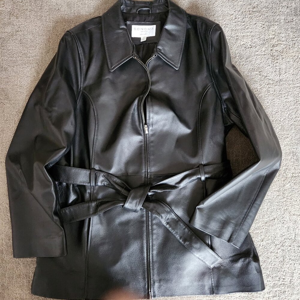 Sonoma womens leather coat